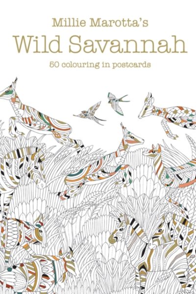 Millie Marotta's Wild Savannah Postcard Box : 50 beautiful cards for colouring in by Marotta, Millie