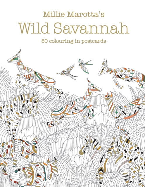 Millie Marotta's Wild Savannah Postcard Box : 50 beautiful cards for colouring in by Marotta, Millie