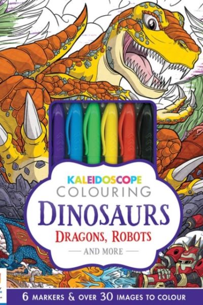 Kaleidoscope Colouring Kit Dinosaurs Dragons Robots & More by Pty Ltd, Hinkler