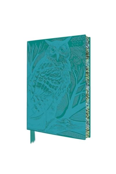 Angela Harding: Long Eared Owl 2027 Pocket Artisan Art Vegan Leather Diary – Week to View by Flame Tree Studio